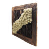 Obraz z chrobotka białego i kory w ramie ze starego drewna 54x54cm